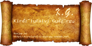 Királyfalvi György névjegykártya